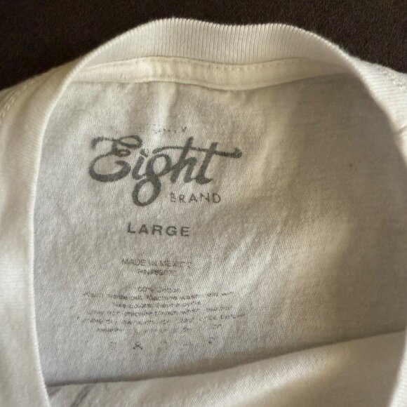 Eight Brand White T-Shirt With Rose Graphic "Have A Nice Day" Print Large - Picture 3 of 5